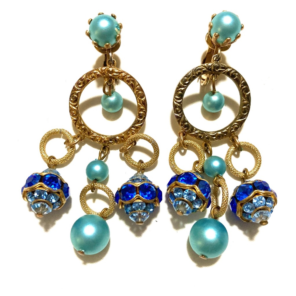 Gorgeous Vintage Chandelier Clip-On Earrings - Picture 2 of 6